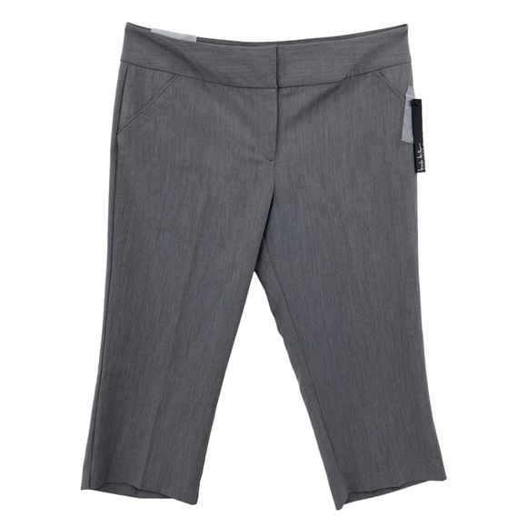 New NICOLE MILLER Capri Pants Essential Easy Care Pockets Wide Leg - Picture 1 of 9